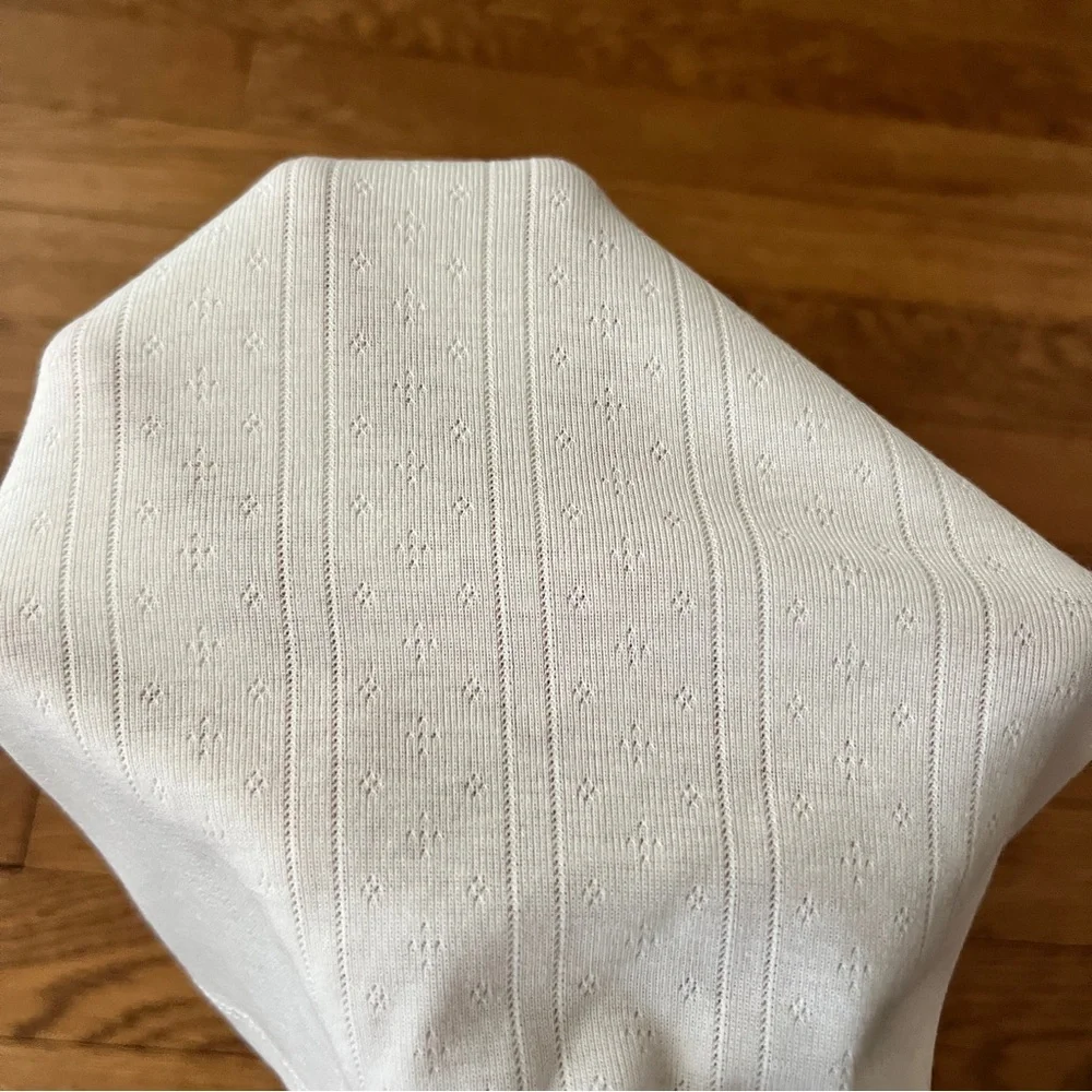 White Lace-Trim Ribbed Tank Top - Picture 3 of 5